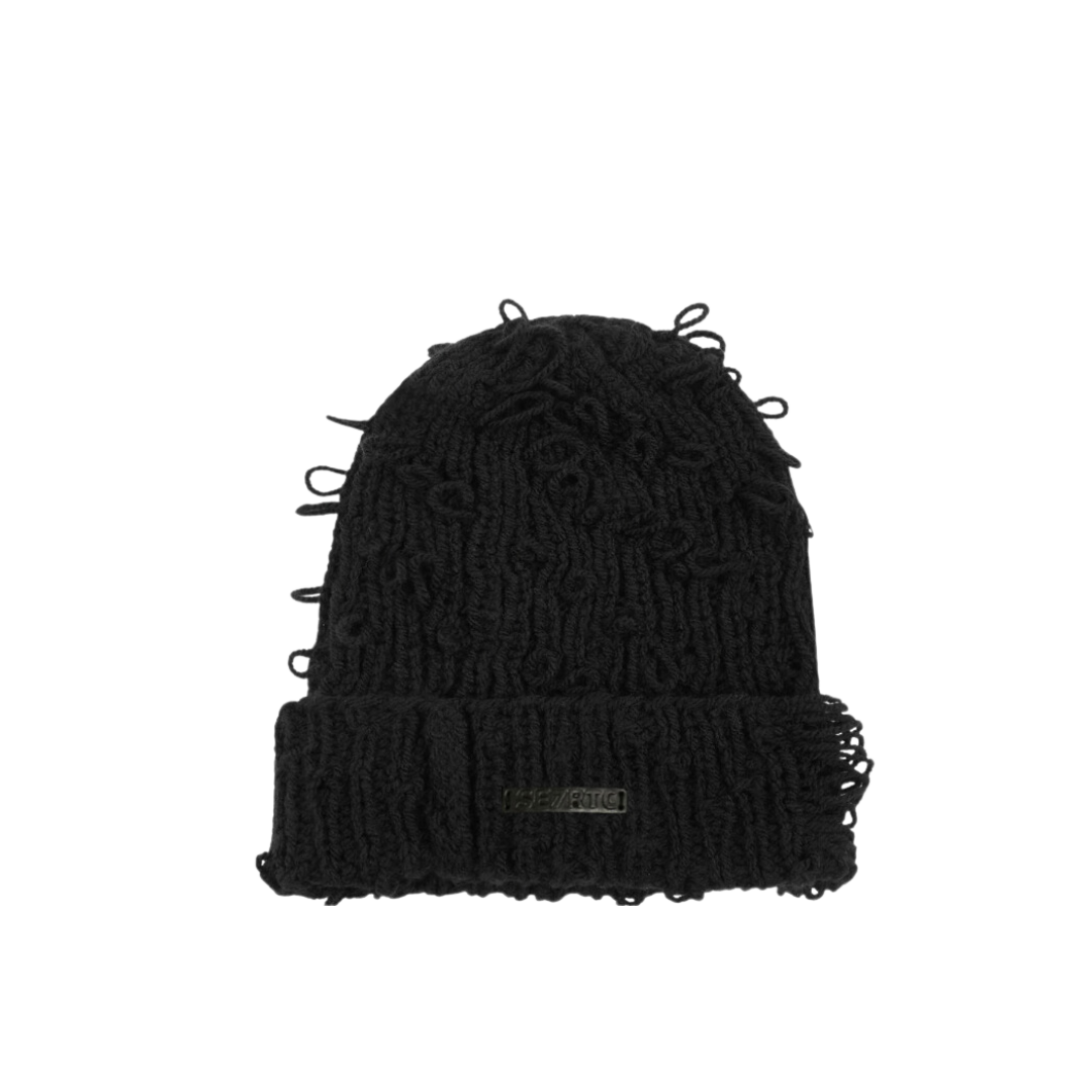 Distressed Beanie Black